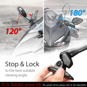 ViperII all blue fairing mount mirrors w/ black adapter compatible with Ducati Panigale