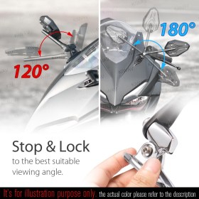 ViperII orange fairing mount mirrors w/ chrome adapter compatible with Ducati Panigale