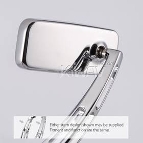 ClassicMX chrome fairing mount mirrors w/ black adapter compatible with Ducati Panigale