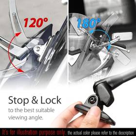 ClassicMX chrome fairing mount mirrors w/ black adapter compatible with Ducati Panigale