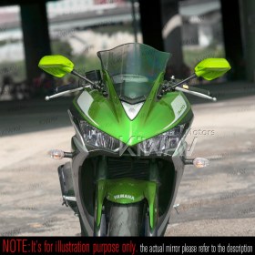 Fin green fairing mount mirrors compatible with Ducati Panigale