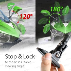 Fin green fairing mount mirrors compatible with Ducati Panigale