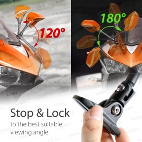 Fin orange fairing mount mirrors compatible with Ducati Panigale