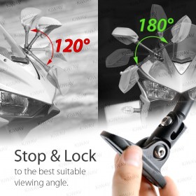 Fin silver fairing mount mirrors compatible with Ducati Panigale