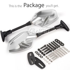 Fin silver fairing mount mirrors compatible with Ducati Panigale