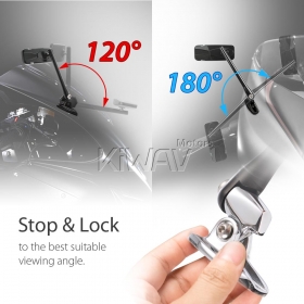 Modern black fairing mount mirrors w/ chrome adapter compatible with Ducati Panigale
