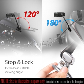 Modern chrome fairing mount mirrors w/ chrome adapter compatible with Ducati Panigale
