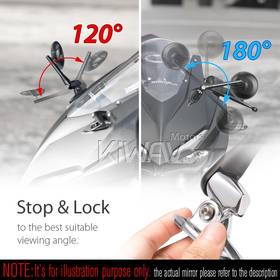 Retro black fairing mount mirrors w/ chrome adapter compatible with Ducati Panigale
