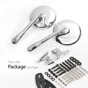 Retro chrome fairing mount mirrors w/ chrome adapter Compatible compatible with Ducati Panigale