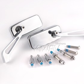 Classic chrome mirrors compatible with M10 metric bike & Harley Davidson