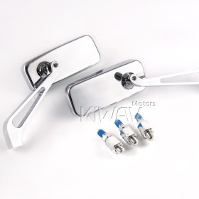 Classic chrome mirrors for 8mm scooters and motorcycles