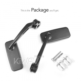 Classic black bar end mirrors for 7/8 Inch hollow handlebar