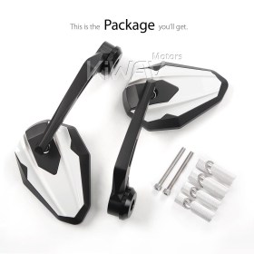 4Rizz white bar end mirrors for 7/8 Inch hollow end handlebars