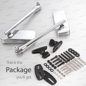 Classic Plus chrome fairing mount mirrors w/ matte adapter compatible with Ducati Panigale