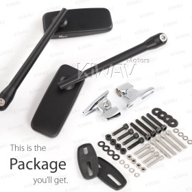 Classic Plus black fairing mount mirrors w/ chrome adapter compatible with Ducati Panigale