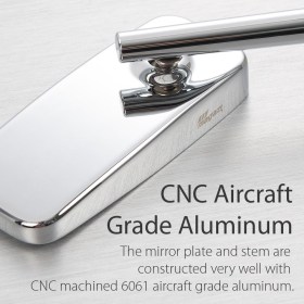 Classic Plus chrome fairing mount mirrors w/ chrome adapter compatible with Ducati Panigale