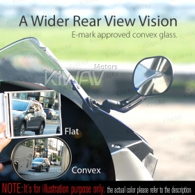 Stark black fairing mount mirrors w/ chrome adapter compatible with Ducati Panigale