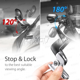 Stark black fairing mount mirrors w/ chrome adapter compatible with Ducati Panigale