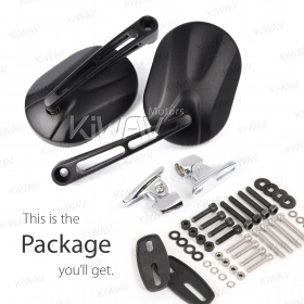 Stark black fairing mount mirrors w/ chrome adapter compatible with Ducati Panigale