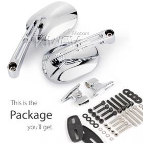 Stark chrome fairing mount mirrors w/ chrome adapter compatible with Ducati Panigale
