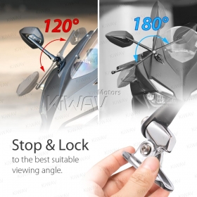 Venom black fairing mount mirrors w/ chrome adapter compatible with Ducati Panigale