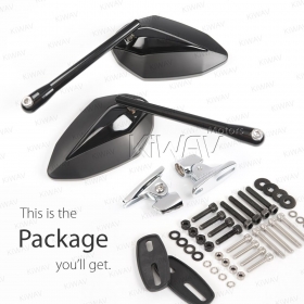 Venom black fairing mount mirrors w/ chrome adapter compatible with Ducati Panigale