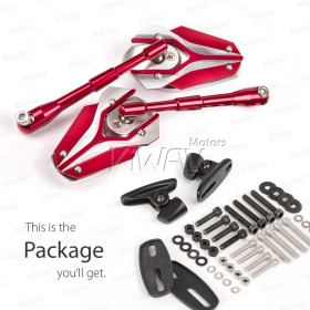 Viper red fairing mount mirrors w/ black adapter compatible with Ducati Panigale