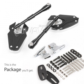 Viper black fairing mount mirrors w/ chrome adapter compatible with Ducati Panigale