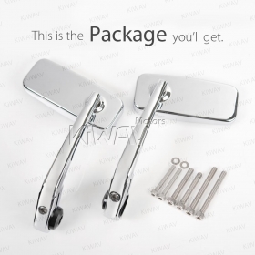Classic chrome bar end mirrors compatible with Triumph air-cooled motorcycles