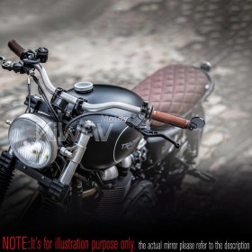 Orbix black motorcycle bar end mirror one piece compatible with Triumph air-cooled models