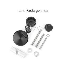 Orbix black motorcycle bar end mirror one piece compatible with Triumph air-cooled models