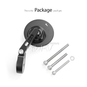 Orbii black bar end mirror a piece compatible with Triumph air-cooled models