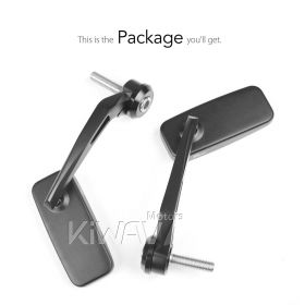 Classic black bar end mirrors compatible with BMW