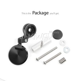 Orbix black motorcycle bar end mirror one piece compatible with BMW M12 threaded handlebar