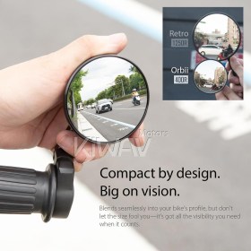 Orbii black bar end mirror a piece compatible with BMW M12 threaded handlebar