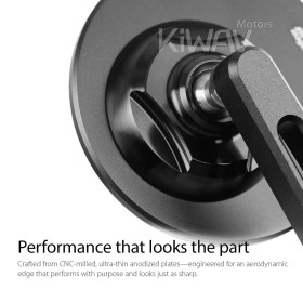 Orbii black bar end mirror a piece compatible with BMW M12 threaded handlebar