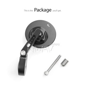 Orbii black bar end mirror a piece compatible with BMW M12 threaded handlebar