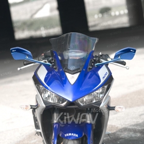CleaverII blue fairing mount mirrors w/ black adapter compatible with Ducati Panigale