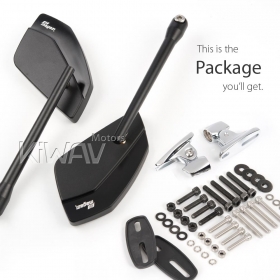 CleaverII black fairing mount mirrors w/ chrome adapter compatible with Ducati Panigale