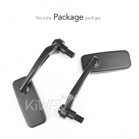 Classic black bar end mirrors compatible with Yamaha