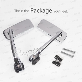 Classic chrome bar end mirrors compatible with Yamaha