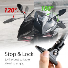 Hawk black fairing mount mirrors compatible with Ducati Panigale