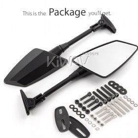 Hawk black fairing mount mirrors compatible with Ducati Panigale