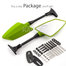 Hawk green fairing mount mirrors compatible with Ducati Panigale