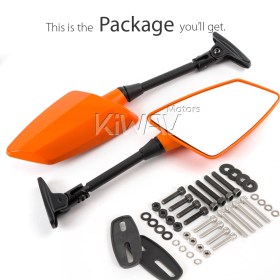 Hawk orange fairing mount mirrors compatible with Ducati Panigale
