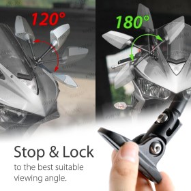 Hawk silver fairing mount mirrors compatible with Ducati Panigale