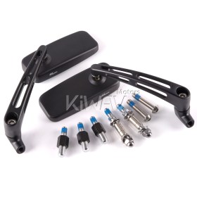 ClassicMX black mirrors compatible with metric M10 bikes & Harley Davidson