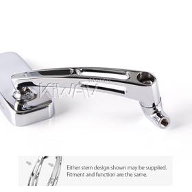 ClassicMX chrome mirrors compatible with metric M10 bikes & Harley Davidson