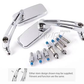 ClassicMX chrome mirrors compatible with metric M10 bikes & Harley Davidson