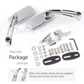 ClassicMX chrome fairing mount mirrors w/ chrome adapter
